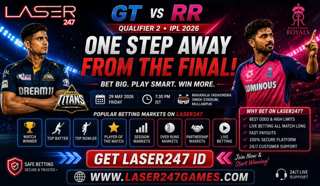 Laser247 Betting Insights GT vs RR Qualifier 2 IPL 2026